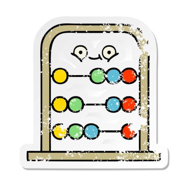 sevimli çizgi abacus sıkıntılı etiket