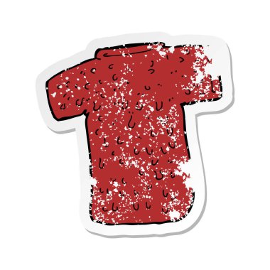 bir çizgi film yünlü tee Retro sıkıntılı etiket