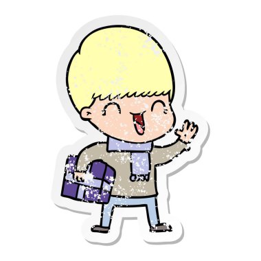 bir mutlu çizgi film çocuk sıkıntılı etiket