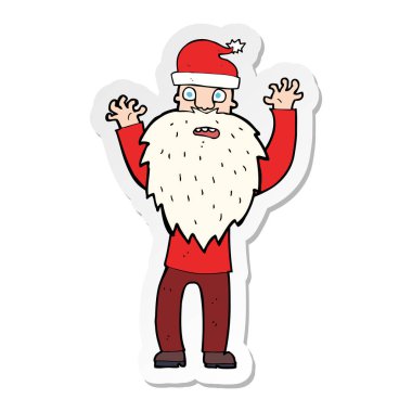 etiket bir karikatür Noel Baba