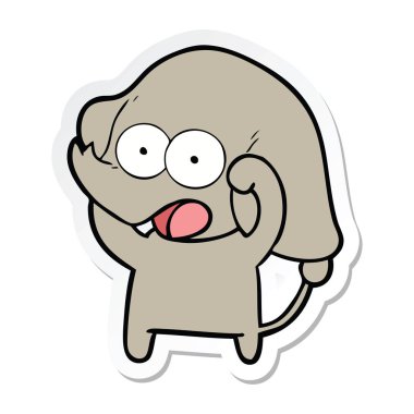 etiket sevimli çizgi fil