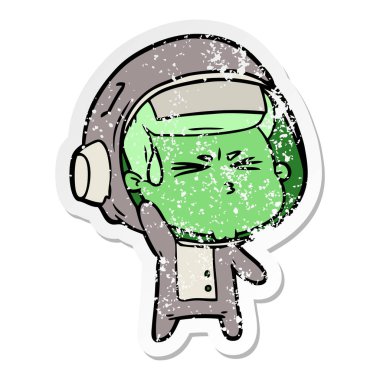 bir karikatür sıkıntılı etiket astronot vurguladı