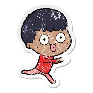 dik bir çizgi film adamın sıkıntılı etiket