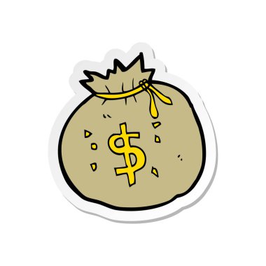 etiket para bir karikatür çanta