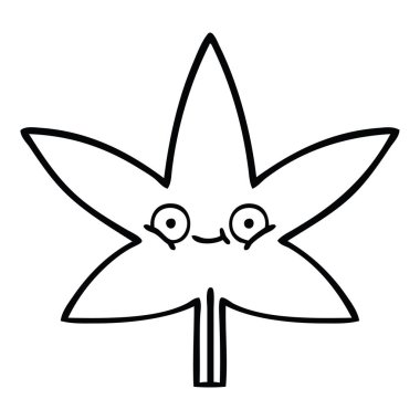 Çizim karikatür marihuana yaprağı