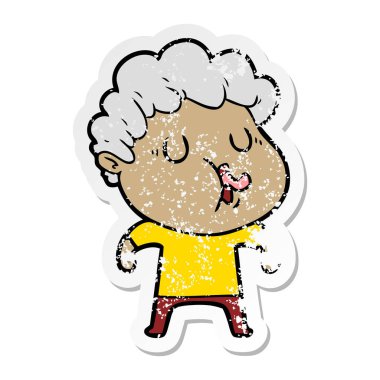 şarkı bir çizgi film adamın sıkıntılı etiket