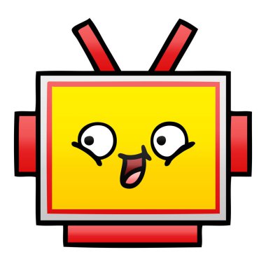 Degrade gölgeli karikatür robot baş