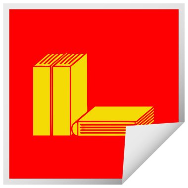 kare etiketi karikatür peeling bir kitap