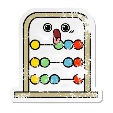 sevimli çizgi abacus sıkıntılı etiket