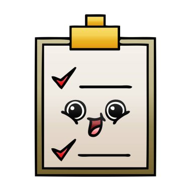 Degrade gölgeli karikatür bir kontrol listesi