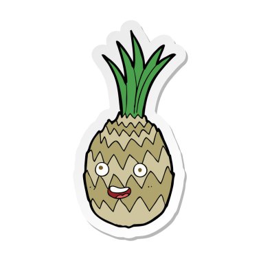 bir karikatür mutlu ananas çıkartması