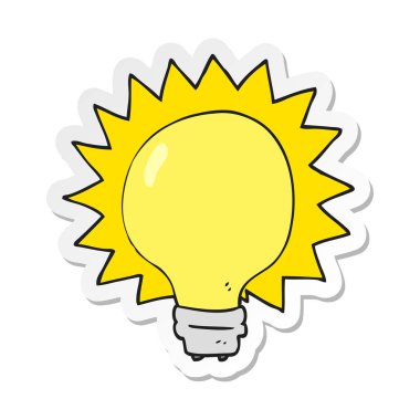 etiket bir karikatür ışık ampul