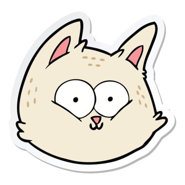 etiket bir karikatür kedi yüz