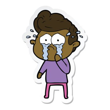 adam ağlıyor çizgi film etiketi