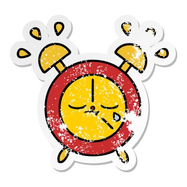 sevimli çizgi çalar saat sıkıntılı etiket
