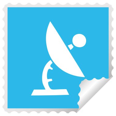 etiket karikatür bir Uydu çanağına peeling Meydanı