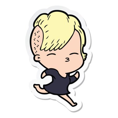 kaçan bir karikatür kısma kız etiketi