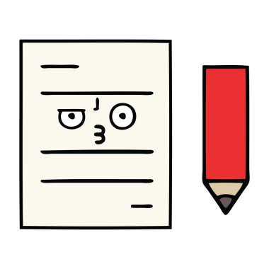 sevimli çizgi test kağıt