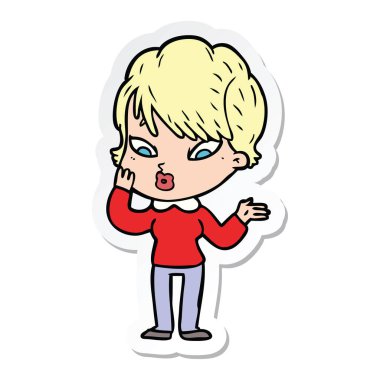 bir çizgi film kadının etiket