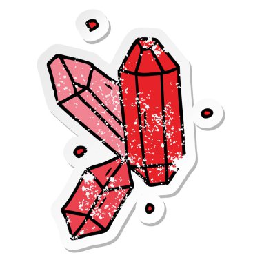 sıkıntılı etiket karikatür doodle kristal taşlar