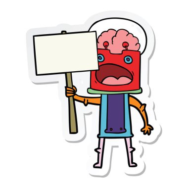 bir çizgi film robot Sticker