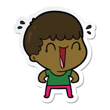 gülünecek bir çizgi film adamın etiket