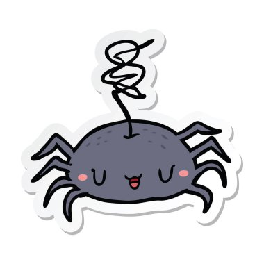 etiket bir karikatür örümcek