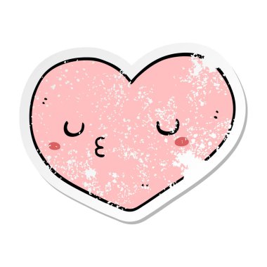 bir çizgi film aşk kalp sıkıntılı etiket