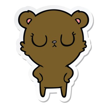 etiket huzurlu karikatür ayı