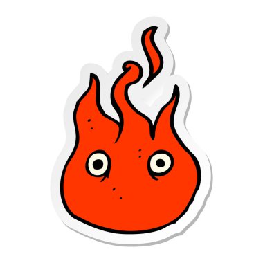 etiket bir çizgi film alev sembolü