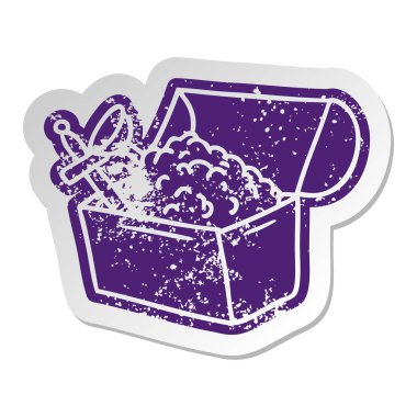 bir hazine sandığı sıkıntılı eski etiket