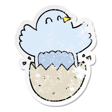 tavuk yumurtadan bir karikatür sıkıntılı etiket