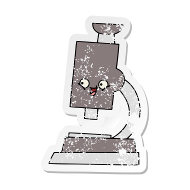 sevimli çizgi mikroskop sıkıntılı etiket