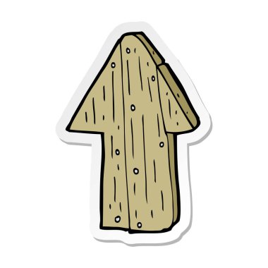 etiket bir karikatür ahşap yön ok