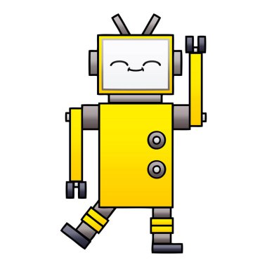 Degrade gölgeli karikatür robot