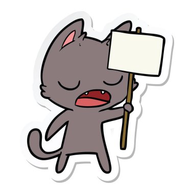 konuşan bir kedi çizgi film afişini ile etiket