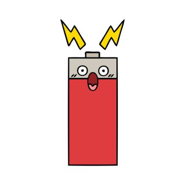 sevimli çizgi bir pil