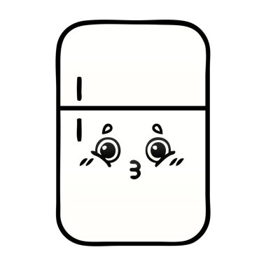 bir buzdolabı dondurucu degrade gölgeli karikatür