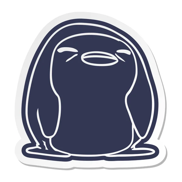 Cartoon Sticker Kawaii Cute Penguin — Stock Vector