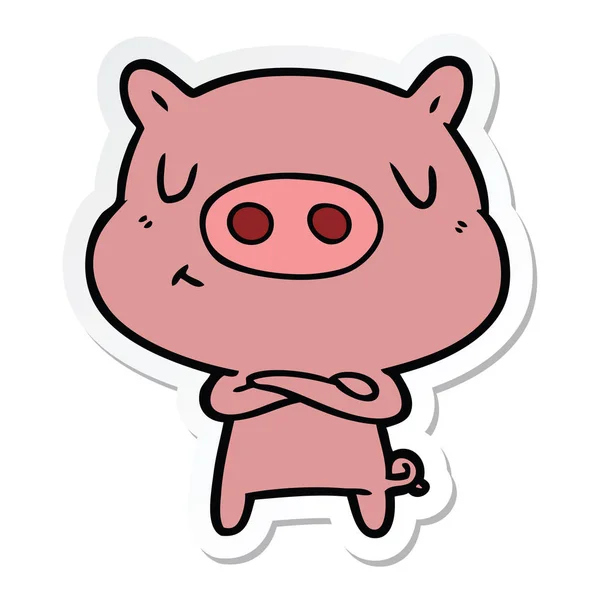 Naklejki cartoon zawartości świni — Wektor stockowy