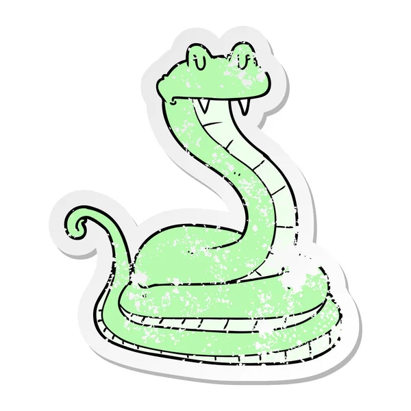 Distressed Sticker Cartoon Snake — Stock Vector