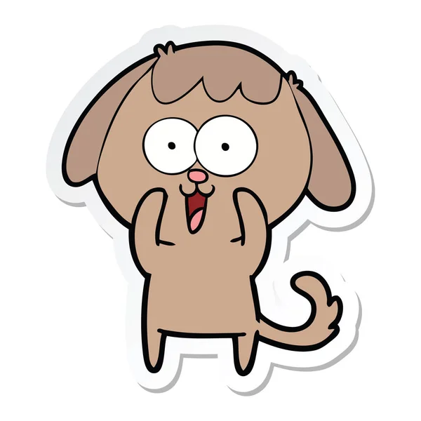Samolepka Pes Roztomilý Kreslený — Stockový vektor