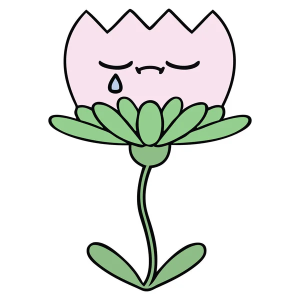 Dessin Animé Mignon Une Fleur — Image vectorielle