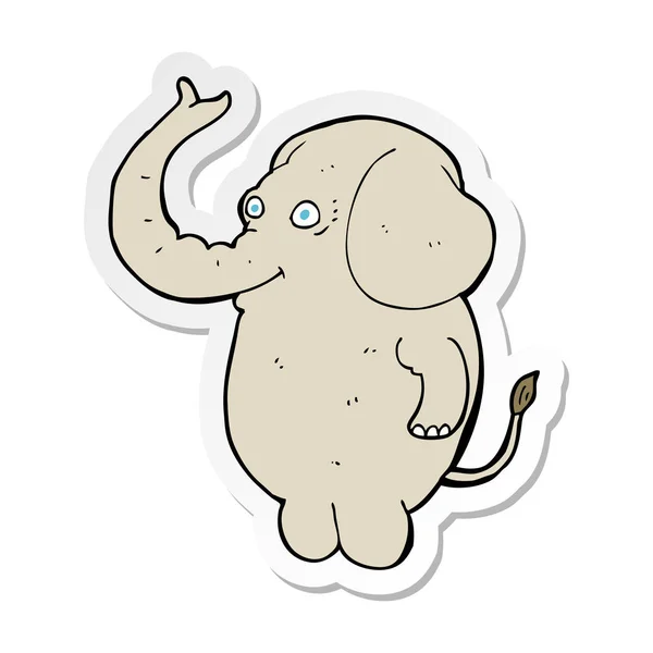Sticker Cartoon Funny Elephant — Stock Vector
