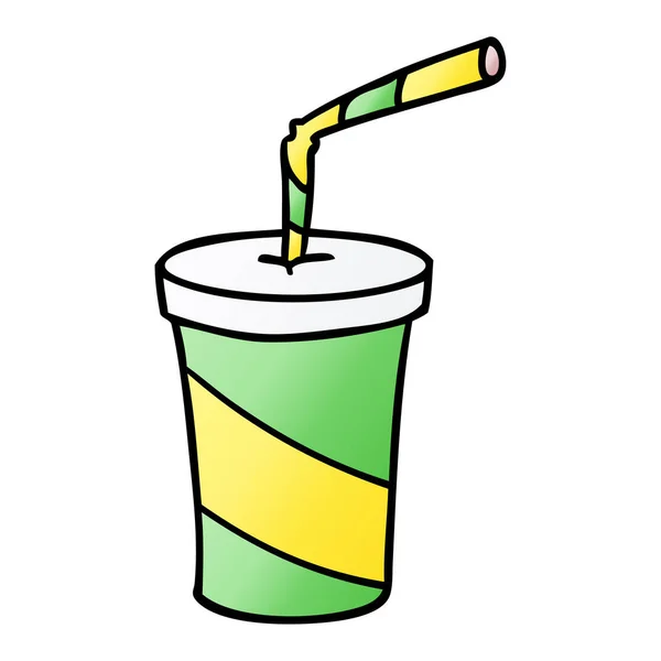 Handgezeichneter Gradient Cartoon Doodle Von Fastfood Drink — Stockvektor