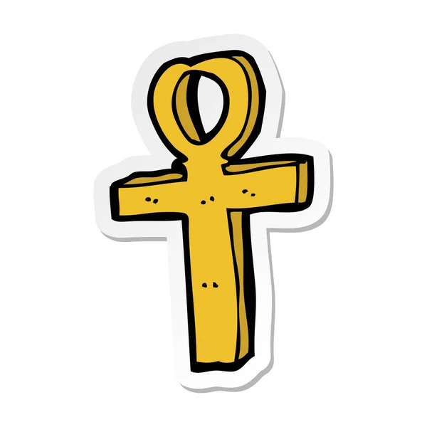 Autocollant Dessin Animé Ankh Symbole — Image vectorielle