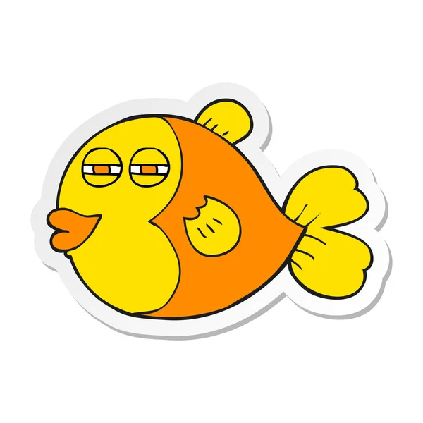 Etiqueta de um peixe de desenho animado — Vetor de Stock