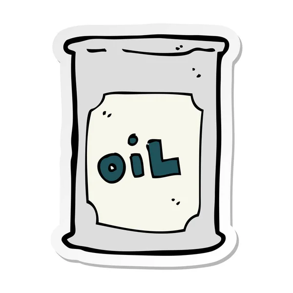 Etiket Karikatür Petrol Varil — Stok Vektör
