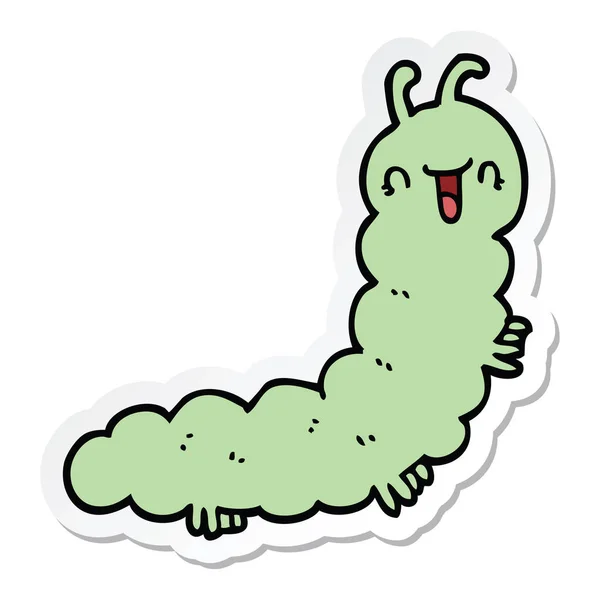 Sticker van een cartoon-caterpillar — Stockvector