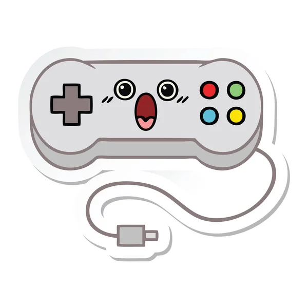 Aufkleber eines niedlichen Cartoon Game Controllers — Stockvektor